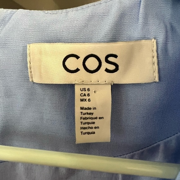 COS Blue V-Neck Belted Playsuit Romper  - Size 6 - Picture 6 of 9